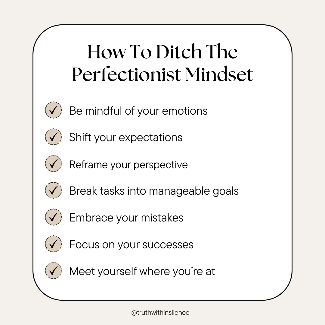 How to ditch the perfectionist mindset